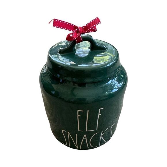 Rae Dunn “Elf Snacks” Large Chubby Christmas Cookie Canister w/Lid NWOT - Picture 3 of 8